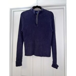 Ralph Lauren Polo Jeans Co Ribbed 1/4 Zip Sweater Men's XL Vintage Blue